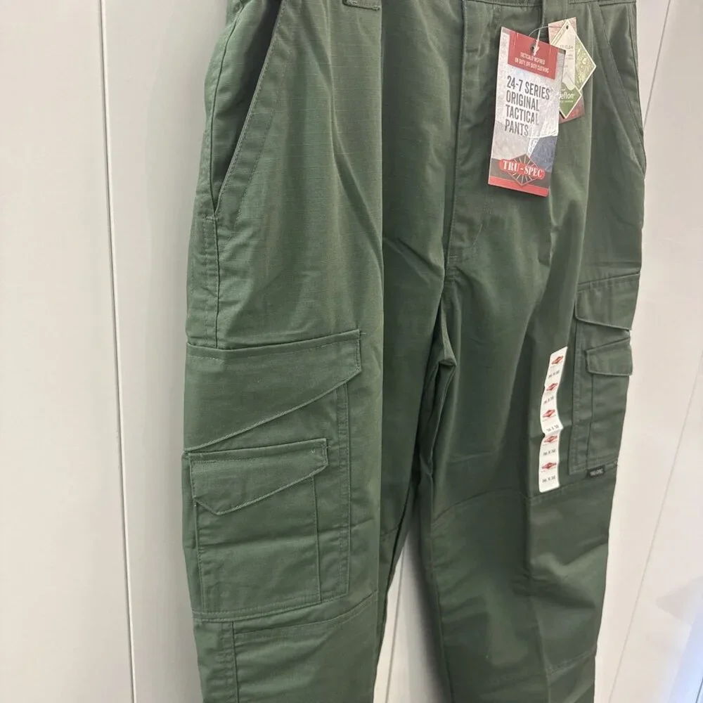 TRU-SPEC Pants Mens 36x32‎ Green 24-7 Series Tactical Cargo Teflon Ripstop NWT